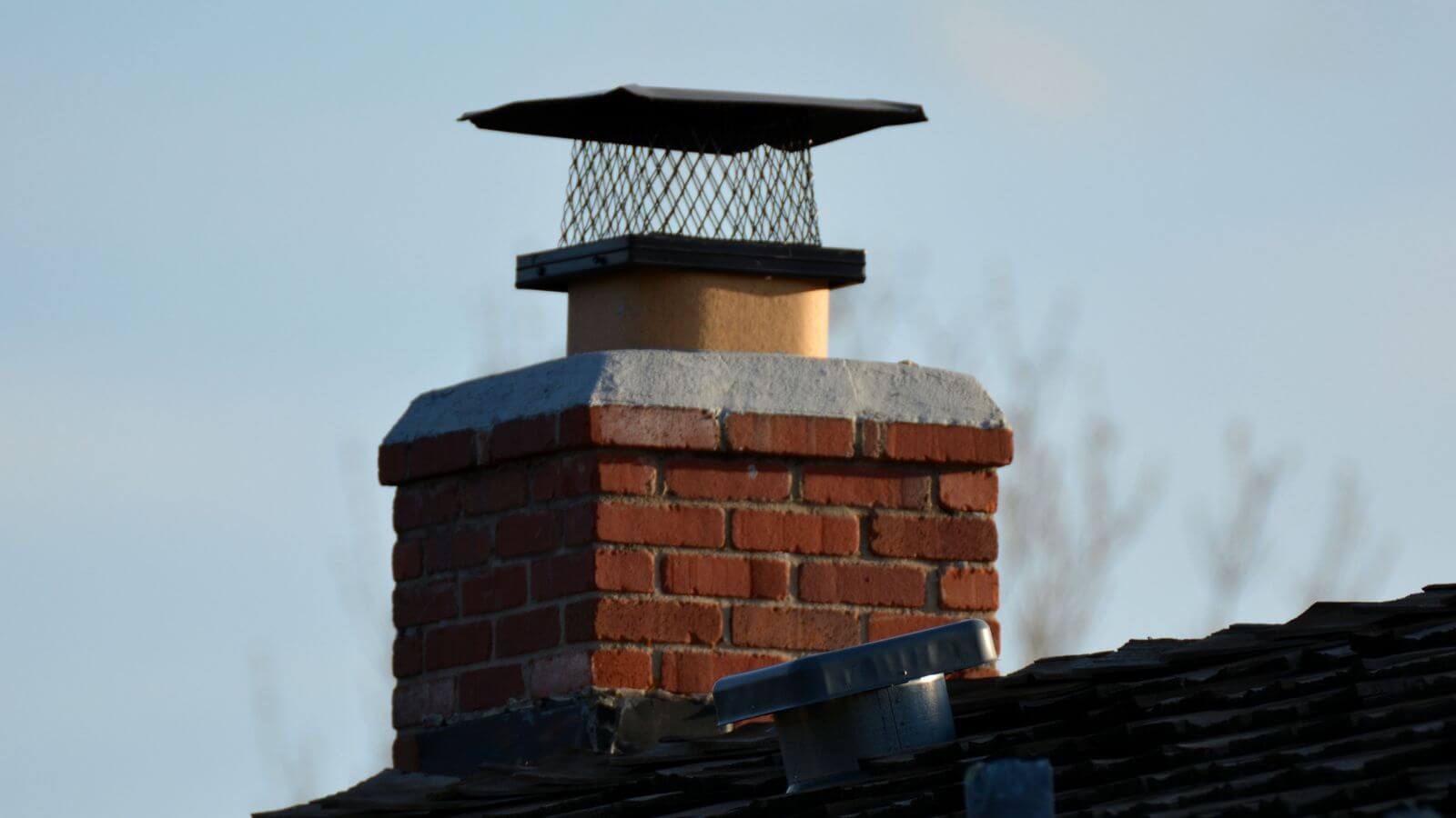 closeup of a brick chimney