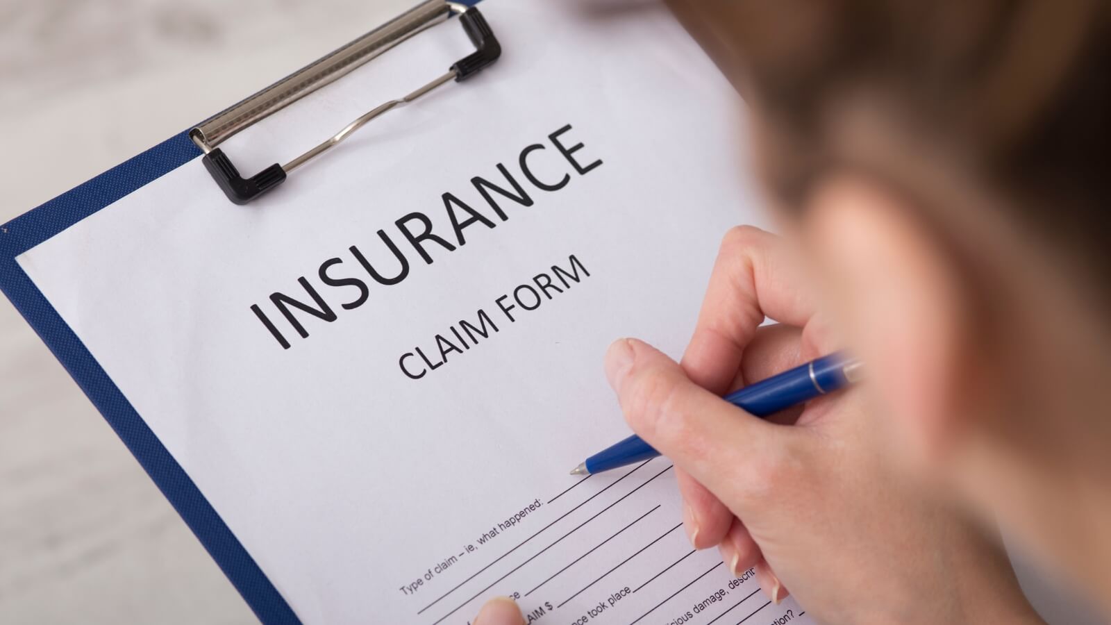 insurance claim form closeup