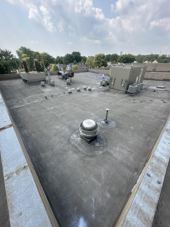top of commercial roof gray