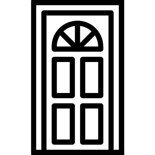 door icon with half circle window