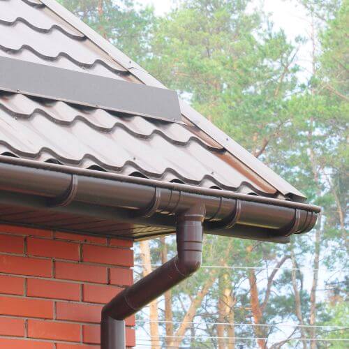 zinc gutter on brick background zinc gutter on brick background